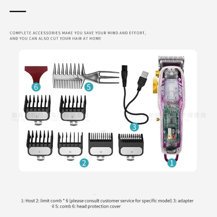 2707 New Transparent Cover Hair Clippers Barber Shop Usb