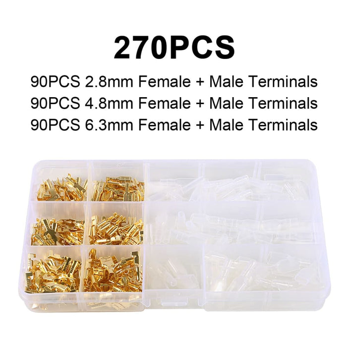 270pcs Insulated Male Female Wire Connector 2.8 4.8 6.3mm