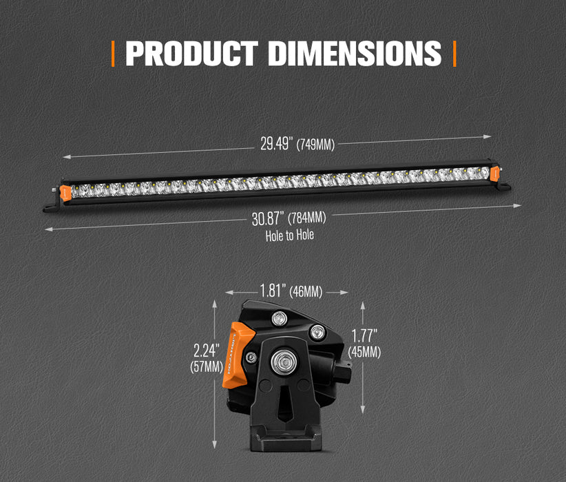 28Inch Osram Led Light Bar Super Slim Single Row Spot Flood Beam Offroad