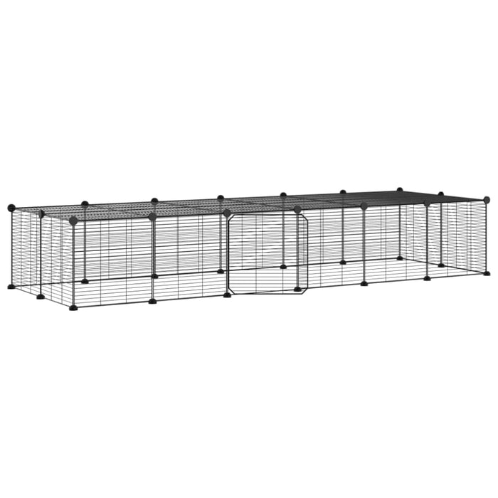 28-panel Pet Cage With Door Black 35x35 Cm Steel Tooabpk