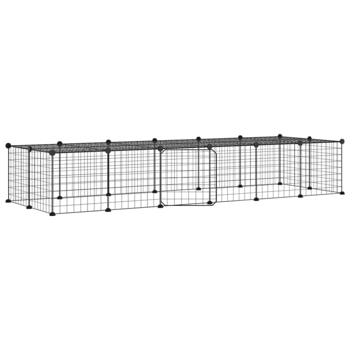 28-panel Pet Cage with Door Black 35x35 Cm Steel Tooabpl
