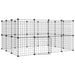 28-panel Pet Cage with Door Black 35x35 Cm Steel Tooabtn