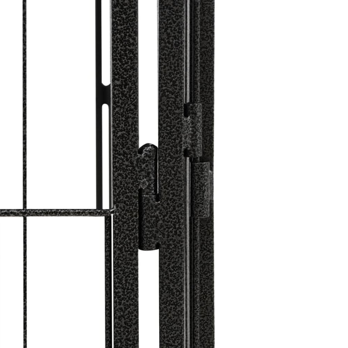 28-panel Dog Playpen Black 100x50 Cm Powder-coated Steel