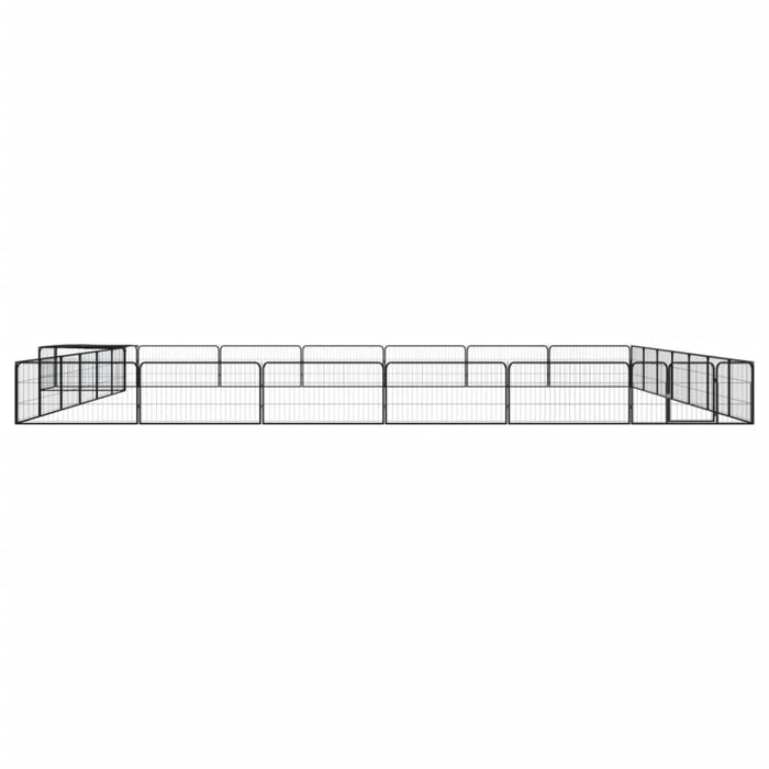 28-panel Dog Playpen Black 100x50 Cm Powder-coated Steel