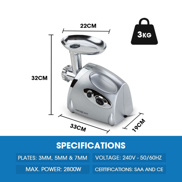 2800w Electric Meat Grinder Mincer Sausage Filler Kibbe