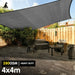 280gsm Outdoor Sun Shade Sail Canopy Grey - 4m x