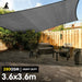 280gsm Outdoor Sun Shade Sail Canopy Grey Square 3.6m x
