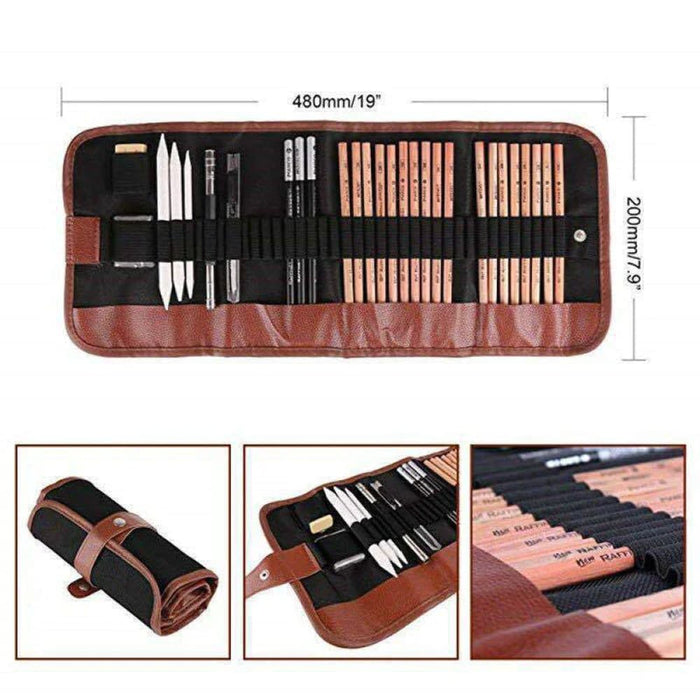 29 Piece Sketch Pencil Set Portable Travel Kit
