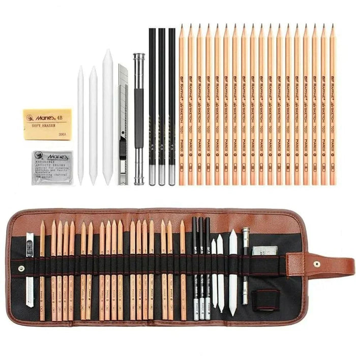 29 Piece Sketch Pencil Set Portable Travel Kit