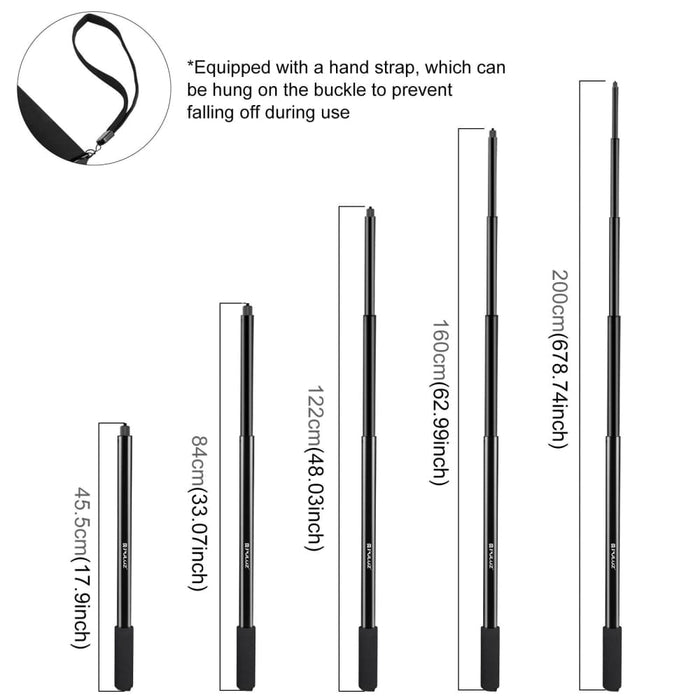 2m Metal Selfie Stick Monopod for Insta360 one Rs X2 X3 X4