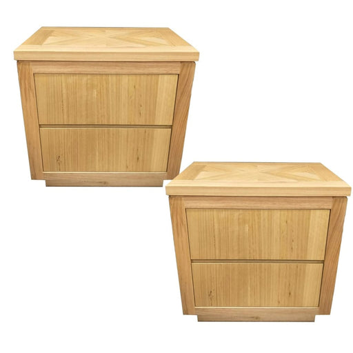 2pc Bedside Table 2 Drawers Storage Cabinet Nightstand End