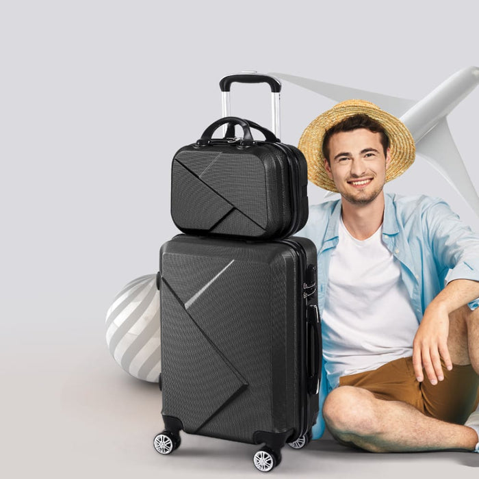 Goslash Picks 2pcs 51 Cmtravel Luggage Set Black