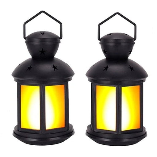 2pcs Battery Operated Table Lamp With 3d Flickering