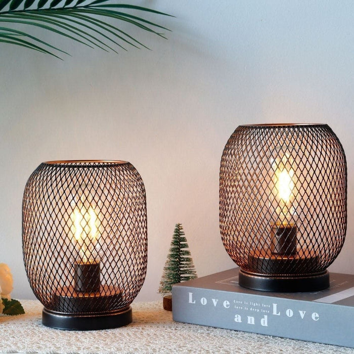 2pcs Battery Powered Cordless Round Shaped Table Lamp