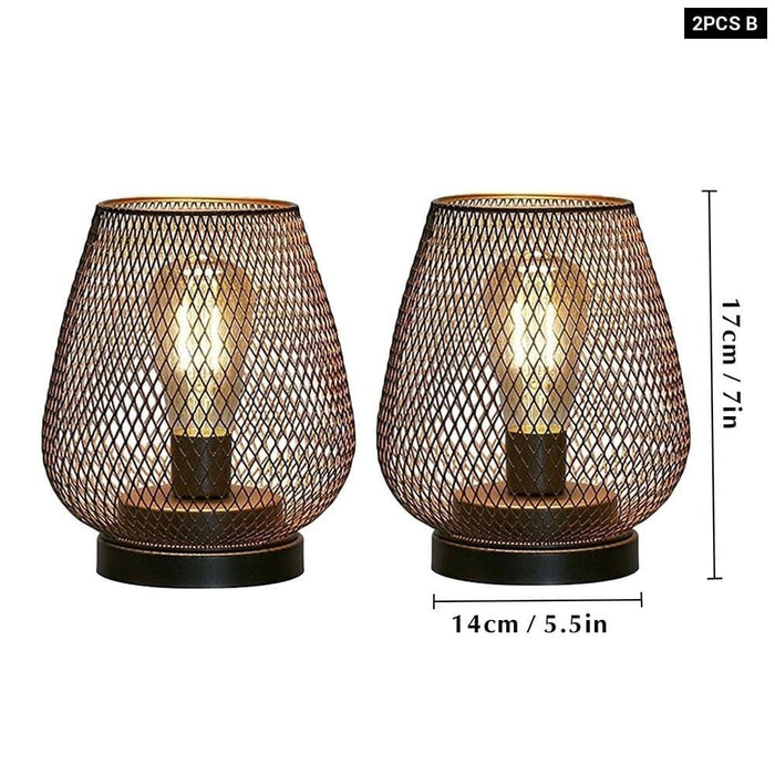 2pcs Battery Powered Cordless Round Shaped Table Lamp
