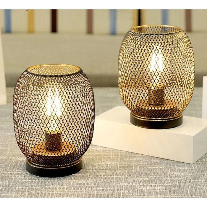 2pcs Battery Powered Cordless Round Shaped Table Lamp