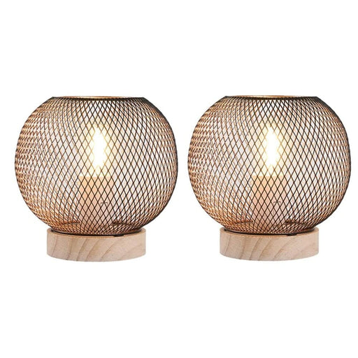 2pcs Battery Powered Metal Mesh Candle Holder For Home Decor