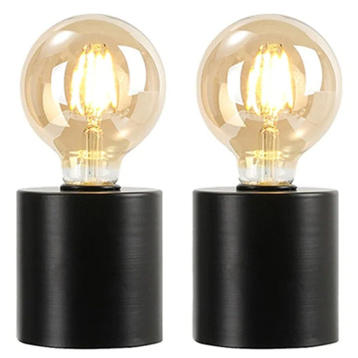 2pcs Cordless Lamp Light With Edison Style Bulb For Home