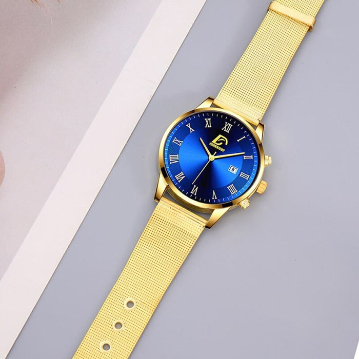 2pcs Set Fashion Mens Calendar Watches Luxury Men Business
