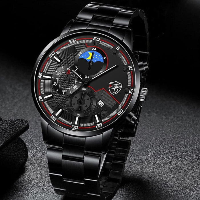 2pcs Set Fashion Sports Men Watches For Business Stainless