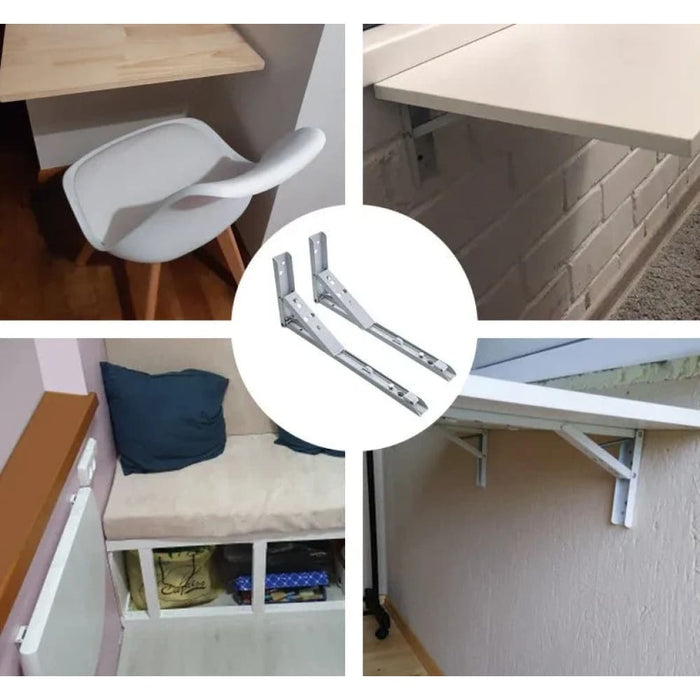 2pcs Heavy Support Adjustable Wall Mounted Bench Table