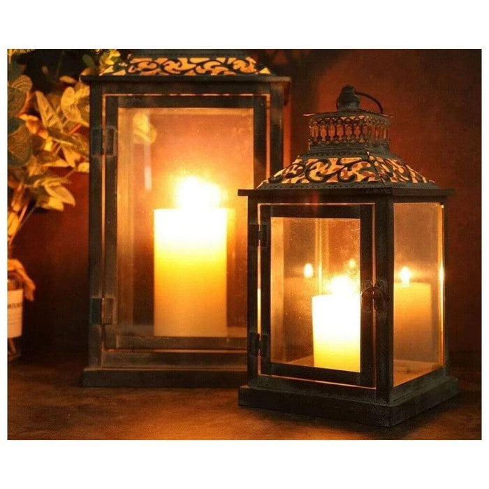 2pcs Metal Vintage Candle Hanging Lantern For Indoor