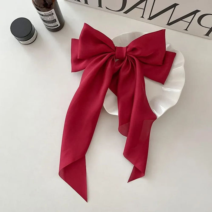 2pcs Satin Bow Hair Clips Elegant Spring Pins for Girls