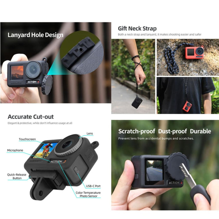 2pcs Scratch Resistant Camera Lens Cap Cover for Dji Action