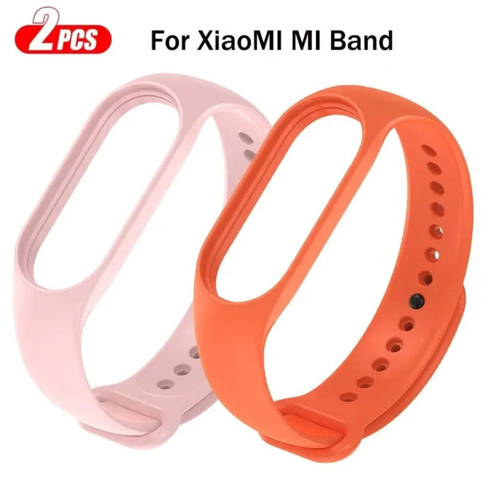 2pcs Silicone Watchband For Mi Band 7 6 5 4 3 Replacement