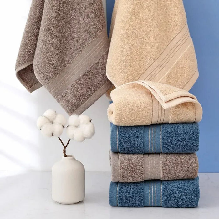 2pcs Thickened Cotton Bath Towel Increased Absorption Soft