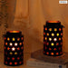 2pcs Vintage Flower Pattern Candle Holder Lanterns