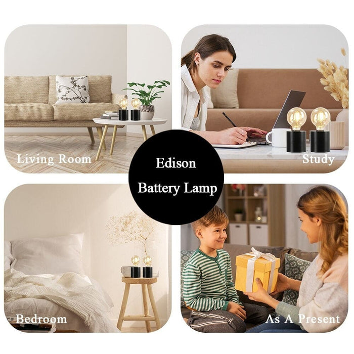 2pcs Wireless Battery Powered Table Lamp for Bedroom Home