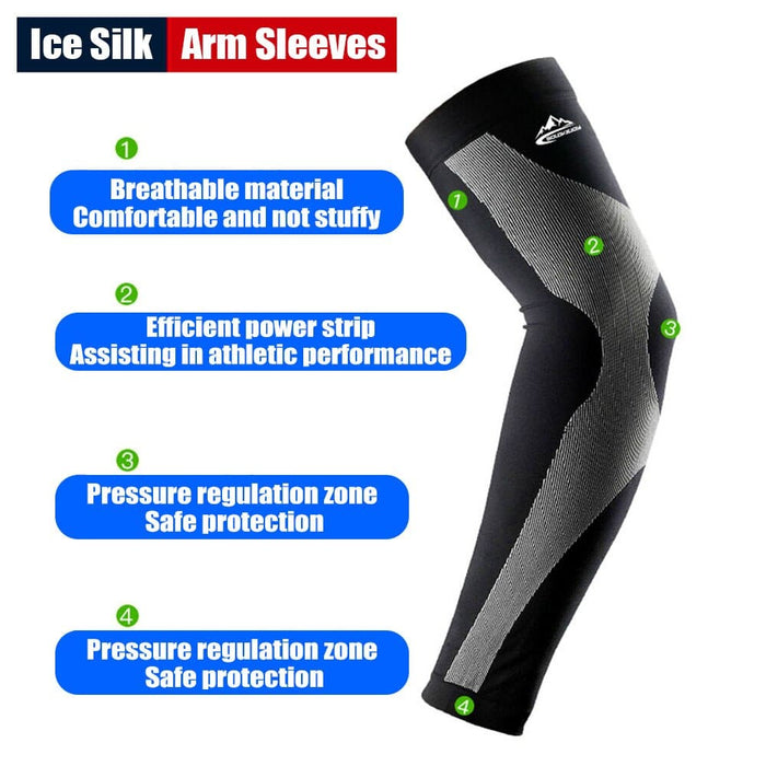 2pcs/pair Anti-uv Ice Silk Cooling Arm Sleeves for Cycling