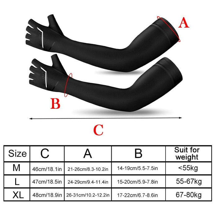 2pcs/pair Anti-uv Ice Silk Cooling Arm Sleeves with Finger