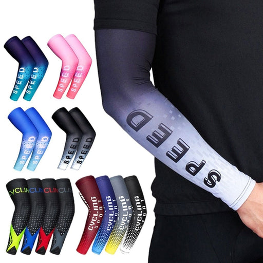 2pcs/pair Anti-uv Ice Silk Cooling Arm Sleeves for Running