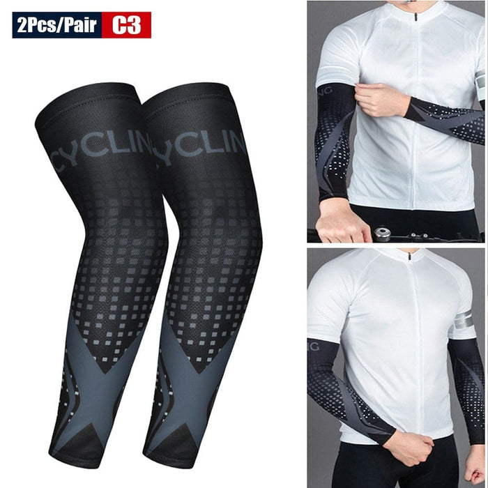 2pcs/pair Anti-uv Ice Silk Cooling Arm Sleeves for Running