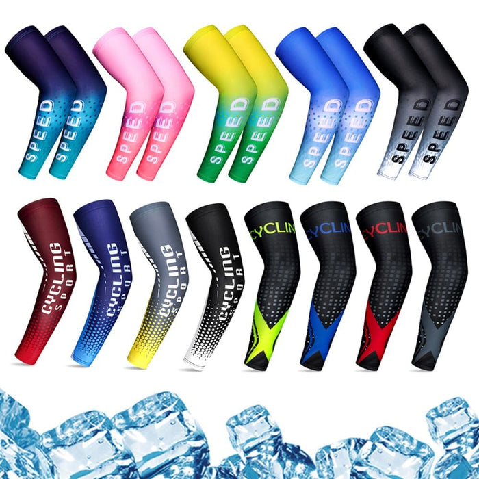 2pcs/pair Anti-uv Ice Silk Cooling Arm Sleeves for Running