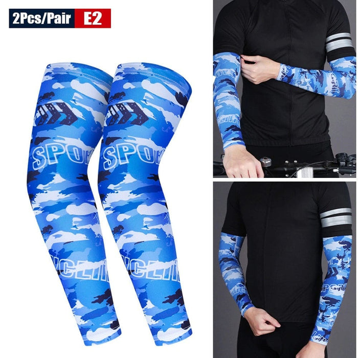 2pcs/pair Anti-uv Ice Silk Cooling Arm Sleeves for Running