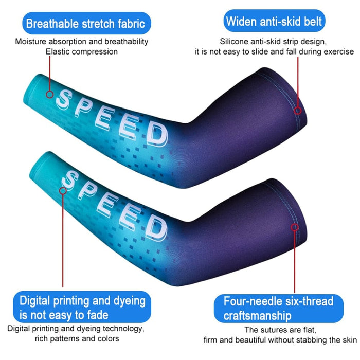 2pcs/pair Anti-uv Ice Silk Cooling Arm Sleeves for Running