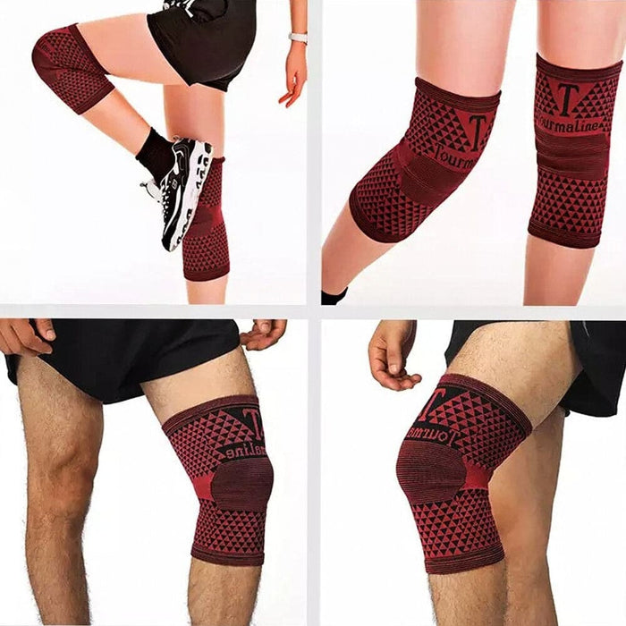 2pcs/pair High Elastic Tourmaline Magnetic Warm Knee Pads