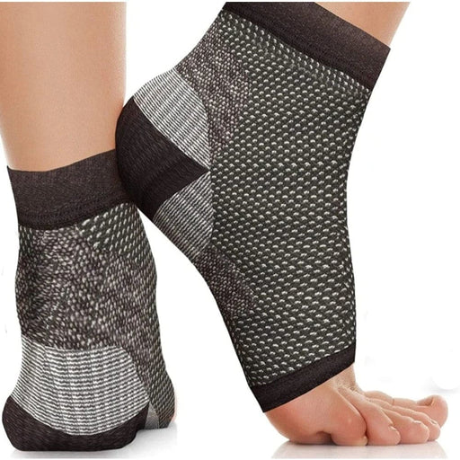 2pcs/pair Open Toe Ankle Compression Socks With Arch For Men