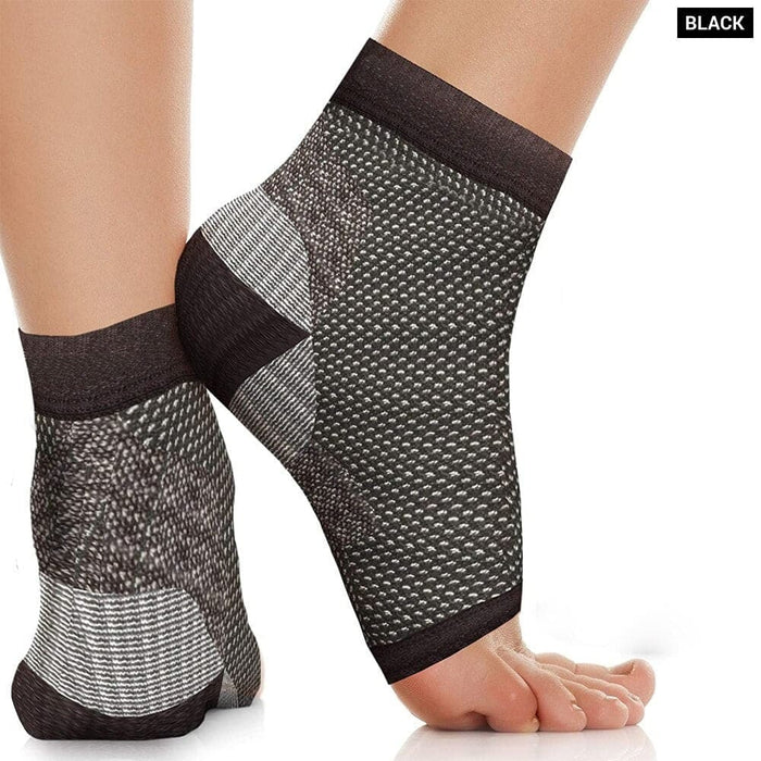 2pcs/pair Open Toe Ankle Compression Socks with Arch
