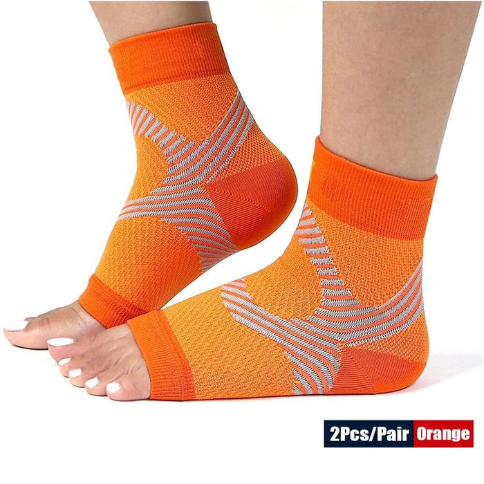 2pcs/pair Open Toe Foot Compression Socks For Achilles