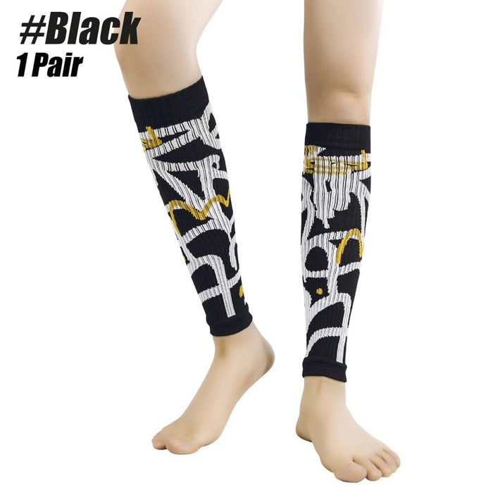 2pcs/pair Sports Graffiti Calf Socks For Men Women