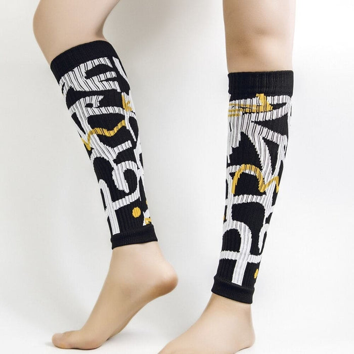 2pcs/pair Sports Graffiti Calf Socks For Men Women