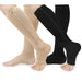 2pcs/pair Zipper Compression Open Toe Stockings for Women