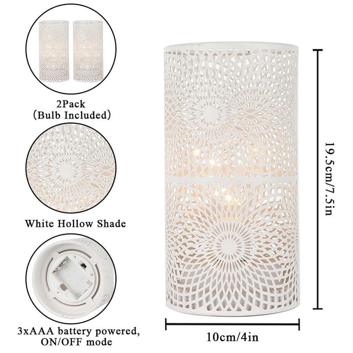 2pcs/set Battery Powered Table Lamp with Led Bulb for Home