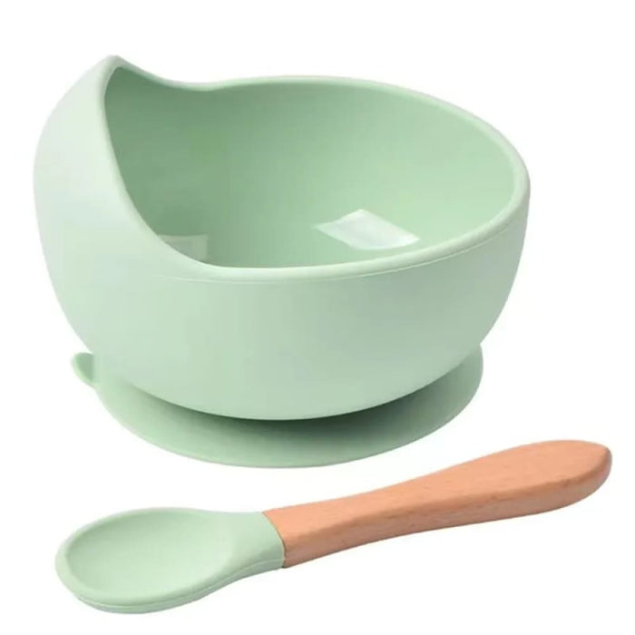 2pcs/set Silicone Waterproof Suction Bowl with Spoon