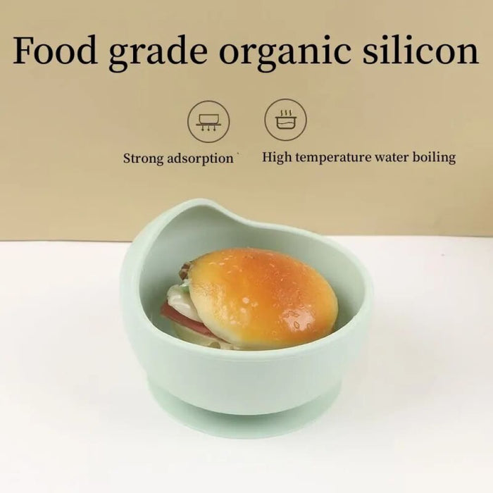 2pcs/set Silicone Waterproof Suction Bowl with Spoon