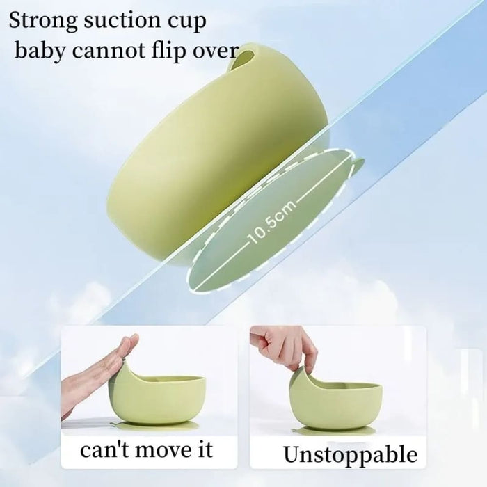 2pcs/set Silicone Waterproof Suction Bowl with Spoon